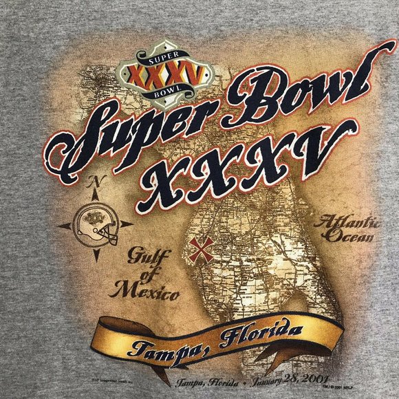 Lee Graphic Tee Large Gray NFL Super Bowl XXXV - Picture 2 of 6